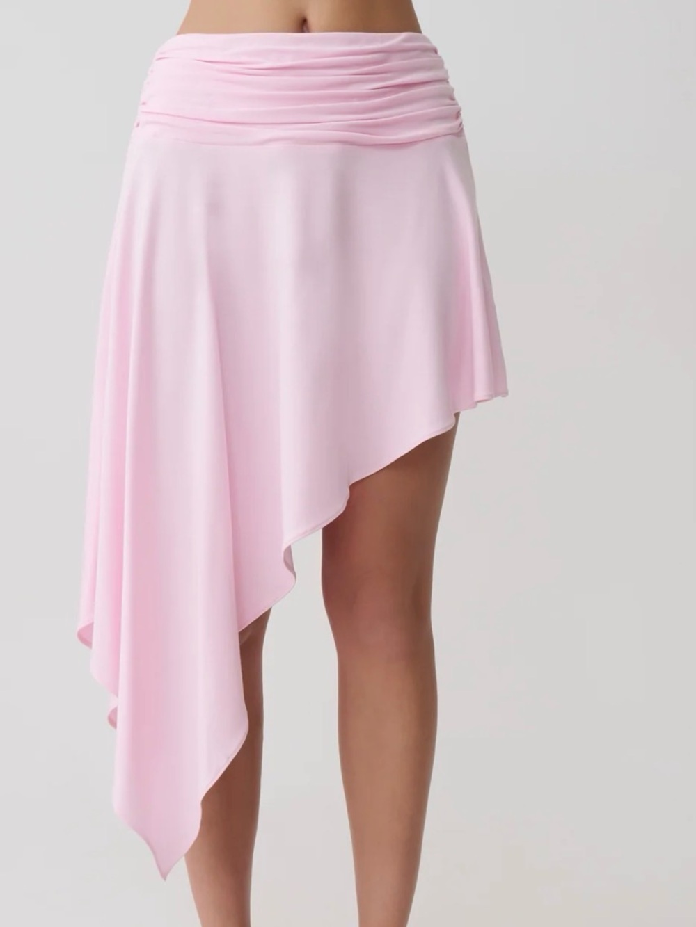 Meshki Pink Modal Hankie Midi Skirt - Ballet Pink